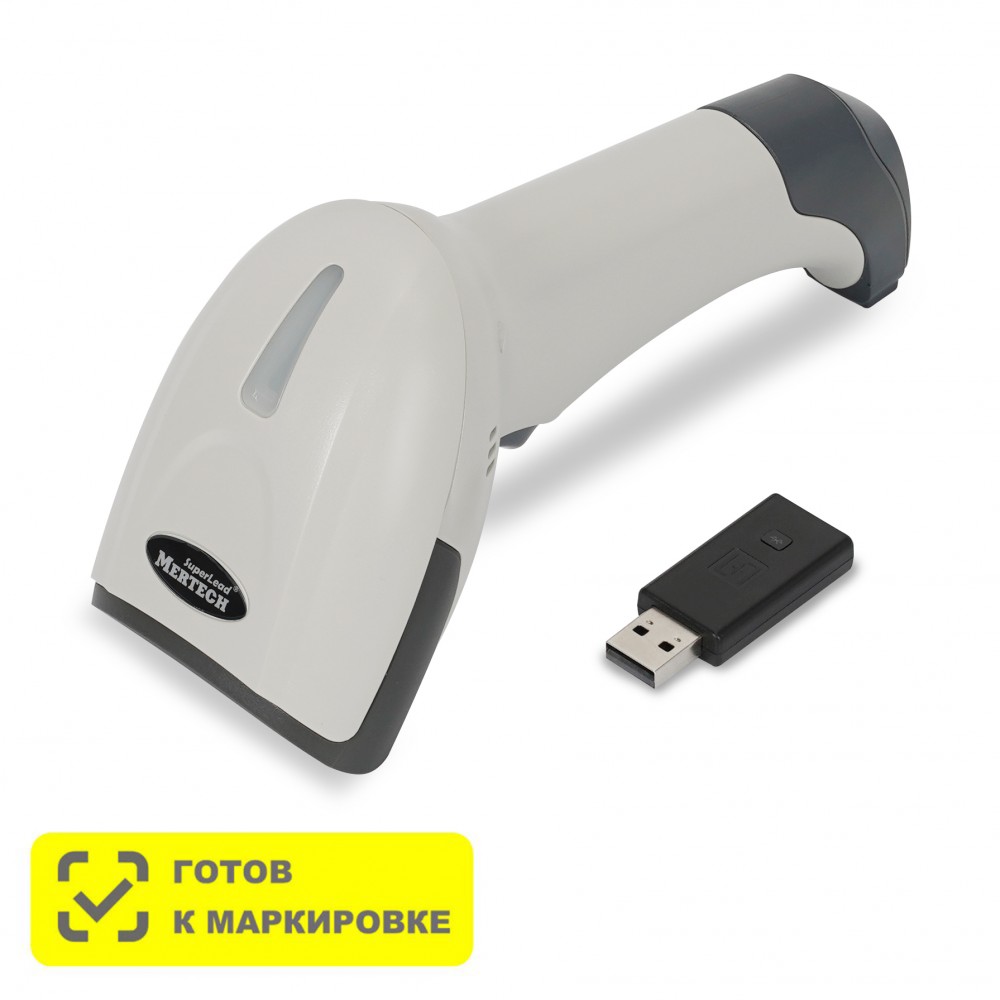 Беспроводной сканер штрих-кода MERTECH CL-2310 BLE Dongle P2D USB, белый от  официального дилера Mertech